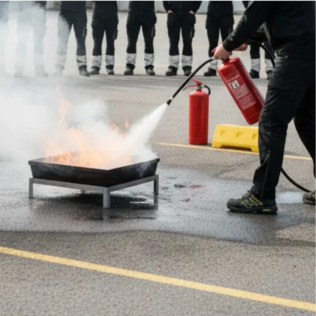 Släckövning vid Brandfarliga Heta Arbeten